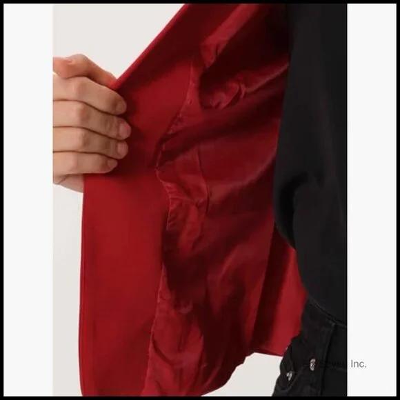 Polyester Blazer Open Front Crop Jacket Business Casual Office Wear